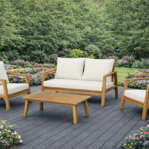 FUJI BANC DEUX PLACES AVEC BRAS (ASPECT TECK)
