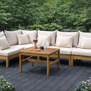 NAPOLI II ENSEMBLE SECTIONNEL À DINER 5 MCX (HUILE NATUREL)(BRUN BLANC CASSÉ)