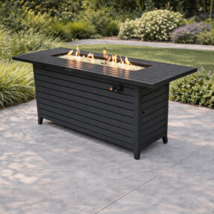 TABLE À FEUX RECTANGULAIRE EN ALUMINIUM