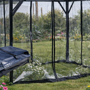 RIDEAU CLAIR (MICA) 10'X14' + 2 ATTACHES/PANNEAU (NOIR)