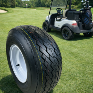 PNEUS 8' POUCES SUR ROUE BLANCHE POUR VOITURETTE DE GOLF