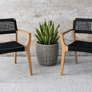 MAUI CHAISE À DINER AVEC ASSISE ET DOSSIER EN PP (CORDON) PLASTIQUE (ENS. DE DEUX)