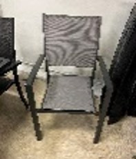 BAYVIEW CHAISE À DINER EMPILABLE À BANDOULIÈRE GRISE