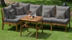 NAPOLI II ENSEMBLE SECTIONNEL À DINER 5 MCS (HUILE NATUREL)(BLANC CASSÉ)