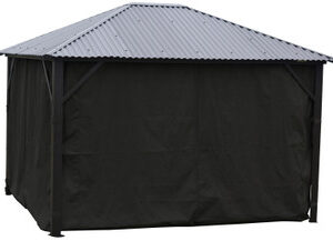 RIDEAU POUR GAZEBO 10'X10' AVEC 2 ATTACHES PAR PANNEAU (GRIS CLAIR)