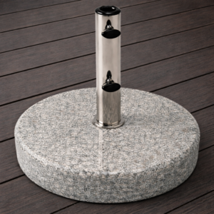 SOLIS BASE DE PARASOL 18''X18'' EN MARBRE ROND (GRIS FONCÉ)