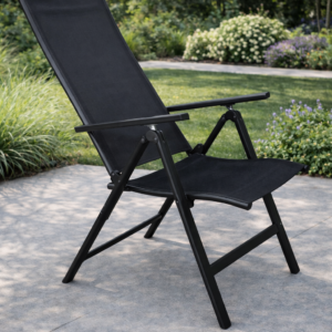 LIVIA DLX CHAISE PLIANTES MATELASSÉE & INCLINABLE (NOIR)