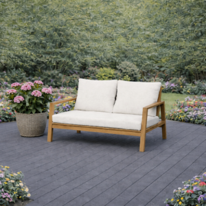FUJI BANC DEUX PLACES AVEC BRAS (ASPECT TECK)